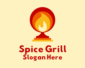 Flame Cup Torch logo design