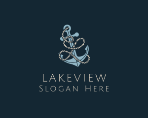 Sailing Anchor Rope Letter L logo design