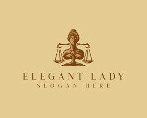 Lady Scales Justice logo design