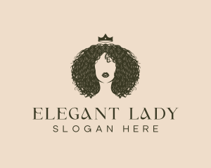 Curly Afro Hair logo design