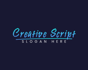 Neon Script Brush logo design