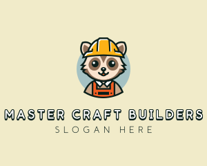 Raccoon Construction Builder logo design