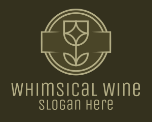 Flower Wine Glass logo design