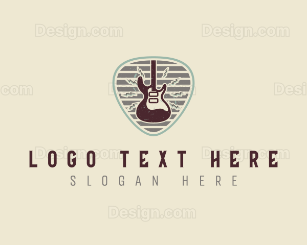 Electric Guitar Rock Band Logo