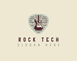 Electric Guitar Rock Band logo design