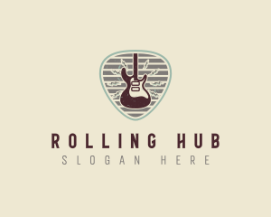 Electric Guitar Rock Band logo design