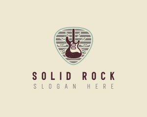 Electric Guitar Rock Band logo design