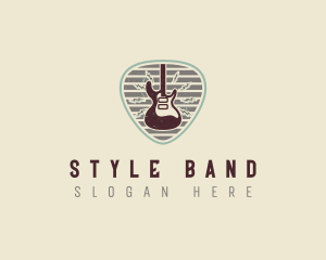 Electric Guitar Rock Band logo design