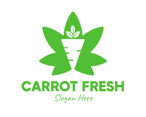 Green Cannabis Carrot logo design