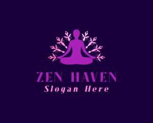 Yoga Zen Flower  logo design