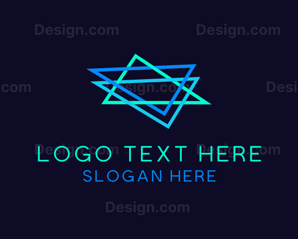 Gaming Neon Triangle Star Logo