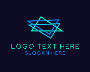 Gaming Neon Triangle Star logo