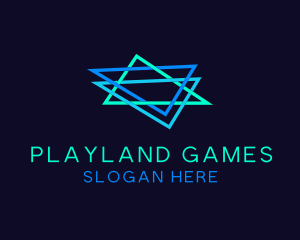Gaming Neon Triangle Star logo