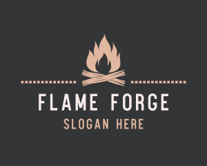 Outdoor Camping Fire logo design