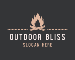 Outdoor Camping Fire logo design