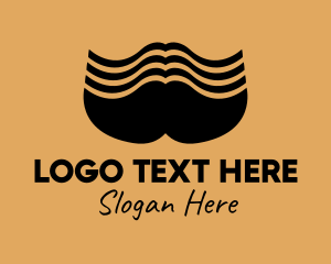 Black - Big Male Mustache logo design