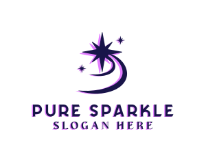 Shooting Star Sparkle logo design