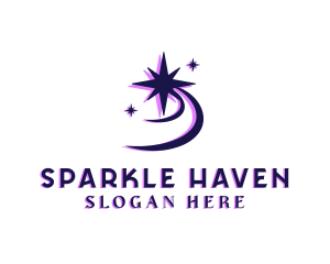 Shooting Star Sparkle logo design