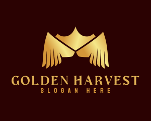 Golden Wing Crown logo design