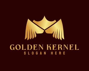 Golden Wing Crown logo design