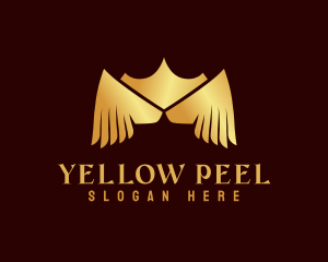 Golden Wing Crown logo design