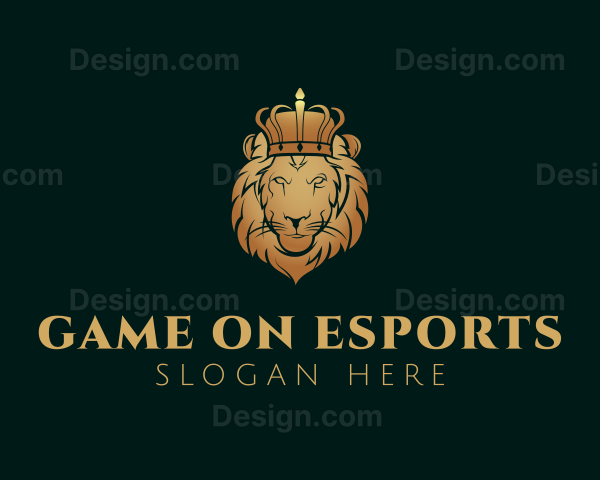 Luxury Feline Lion Crown Logo