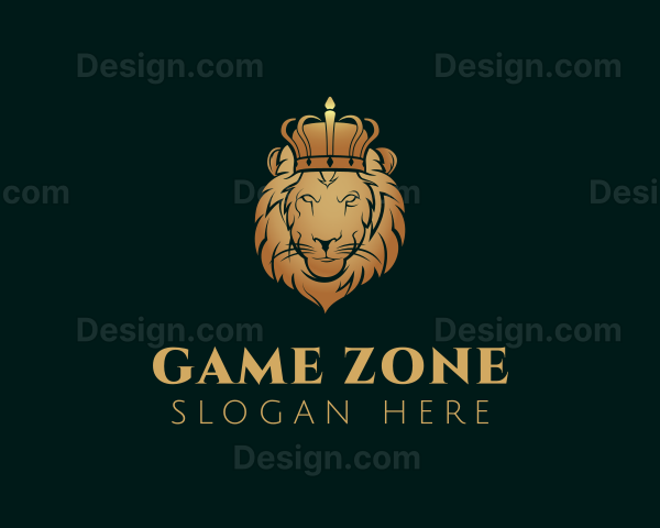 Luxury Feline Lion Crown Logo