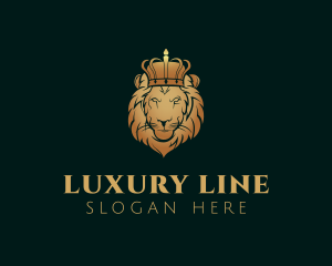 Luxury Feline Lion Crown logo design