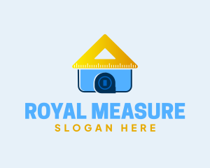 Triangle Tape Measure House logo design