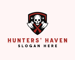 Axe Skull Hunter logo design