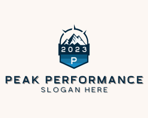 Compass Mountain  Peak logo design