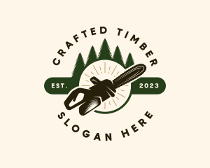 Lumberjack Chainsaw Trees logo design