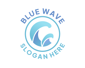 Flow Blue Wave logo design