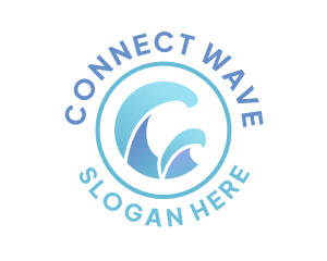 Flow Blue Wave logo design