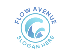 Flow Blue Wave logo design