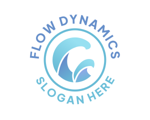 Flow Blue Wave logo design