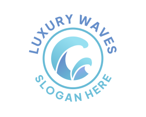 Flow Blue Wave logo design