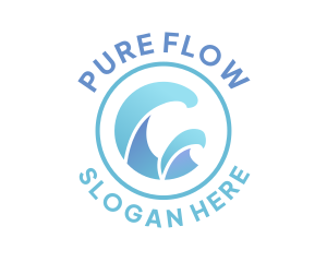 Flow Blue Wave logo design