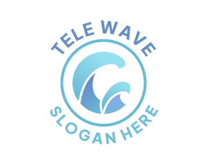 Flow Blue Wave logo design