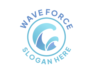 Flow Blue Wave logo design