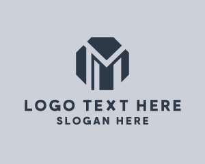 Octagon Tech Builder Letter M logo