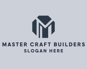 Octagon Tech Builder Letter M logo design