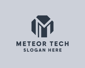 Octagon Tech Builder Letter M logo design