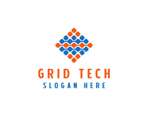 Tech Grid Circuit logo design