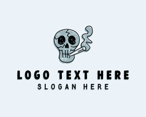Indie - Cartoon Smoking Skull logo design