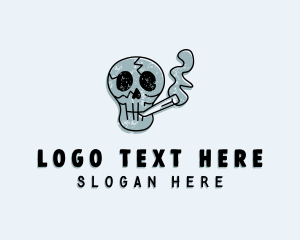 Cartoon Smoking Skull  logo