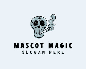 Cartoon Smoking Skull  logo design