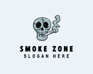 Cartoon Smoking Skull  logo design