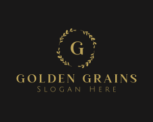 Golden Wedding Leaf logo design