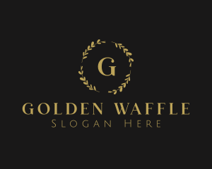 Golden Wedding Leaf logo design